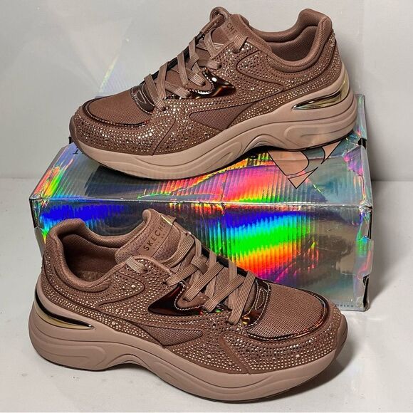 Skechers Hazel Street Rhinestone Lace-Up Sneakers - Picture 5 of 6